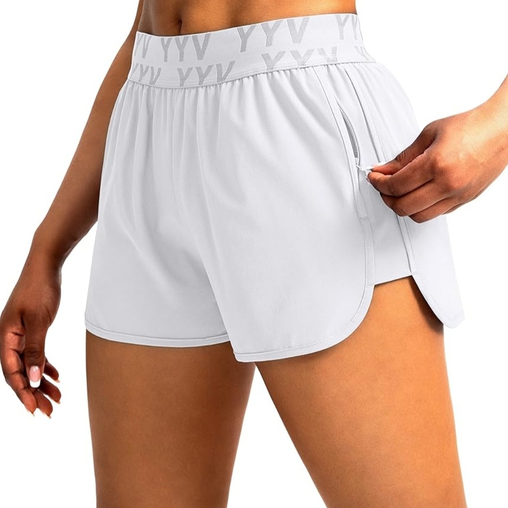 Women's Athletic Shorts - White